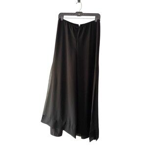 Vtg Alex Evenings Chiffon Palazzo Pants Size M Black Wide Split Leg Cocktail 90s